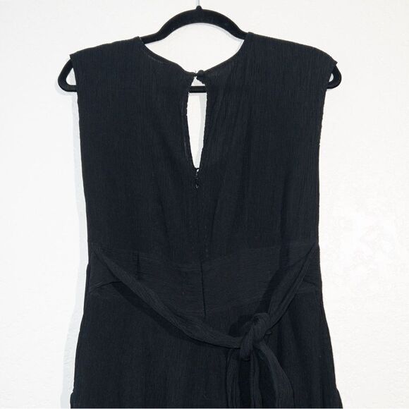 Anthropologie Black Abbey Crepe Wide Leg Jumpsuit Size 6 - Picture 6 of 9